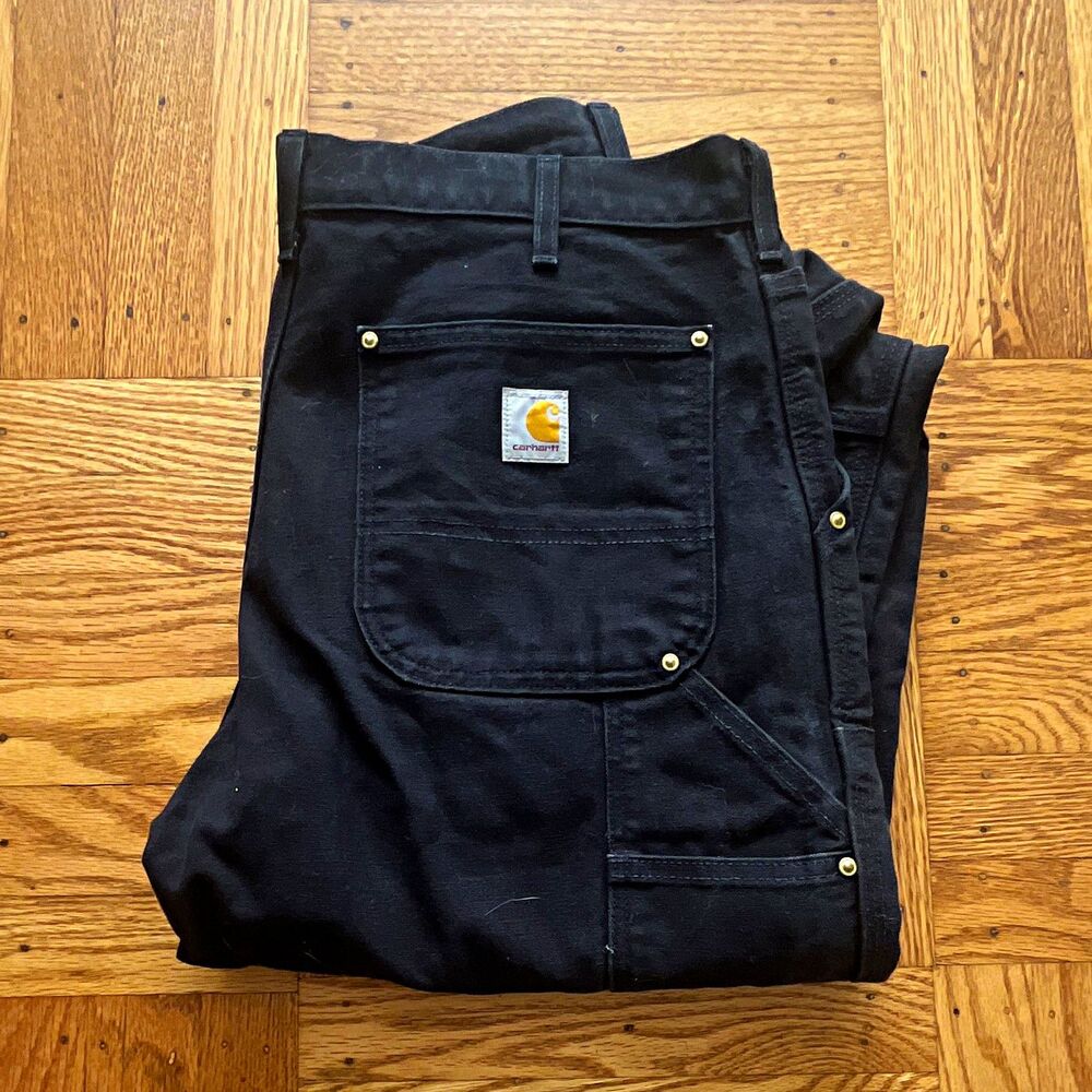 Carhartt Men's Black Work Pants Utility Pockets Reinforced Knee Carpenter Style